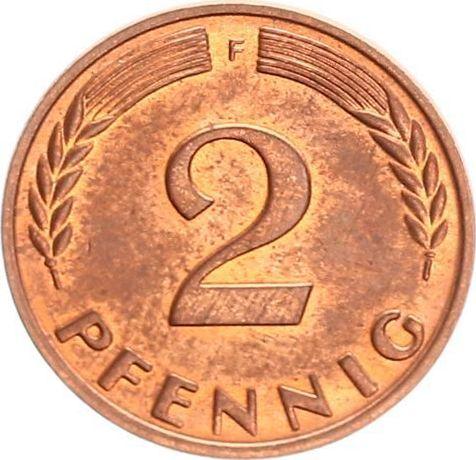 Obverse 2 Pfennig 1964 F -  Coin Value - Germany, FRG