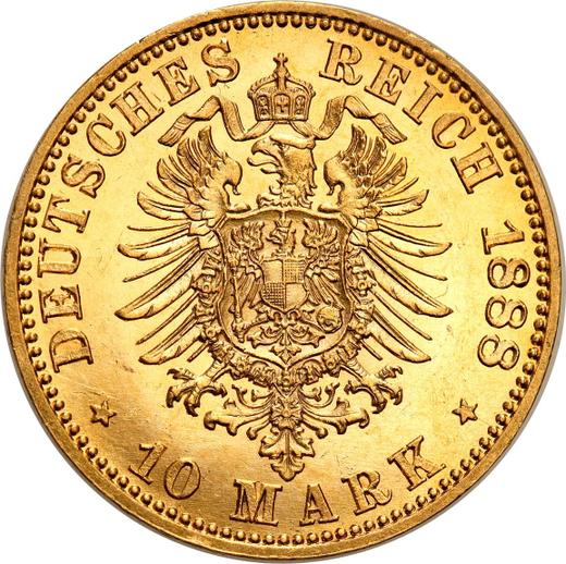 Реверс монеты - 10 марок 1888 года A "Пруссия" - цена золотой монеты - Германия, Германская Империя