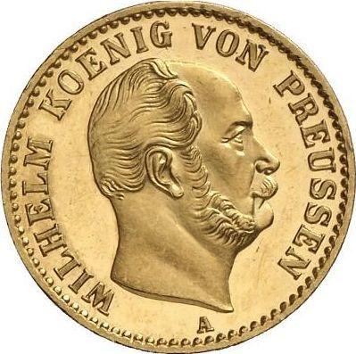 Аверс монеты - 1/2 кроны 1862 года A - цена золотой монеты - Пруссия, Вильгельм I
