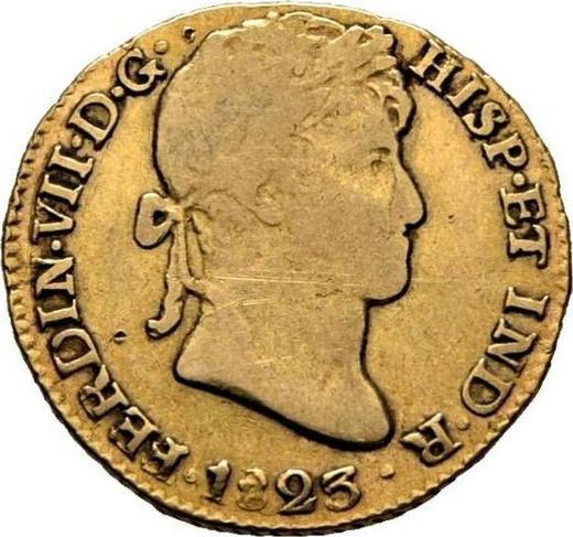 Anverso 1 escudo 1823 PTS PJ - valor de la moneda de oro - Bolivia, Fernando VII