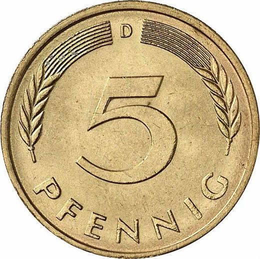 Awers monety - 5 fenigów 1979 D - cena  monety - Niemcy, RFN