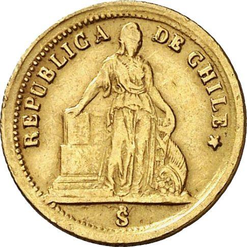 Аверс монеты - 1 песо 1861 года So - цена золотой монеты - Чили, Республика