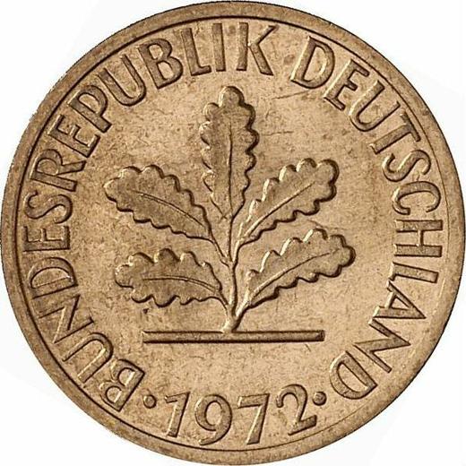 Реверс монеты - 1 пфенниг 1972 года G - цена  монеты - Германия, ФРГ