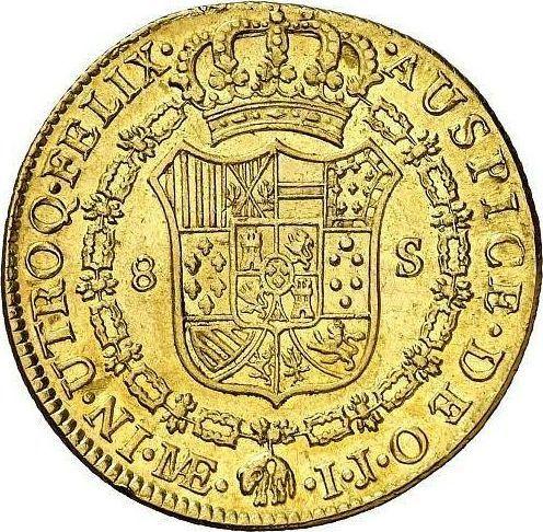 Reverso 8 escudos 1803 IJ - valor de la moneda de oro - Perú, Carlos IV