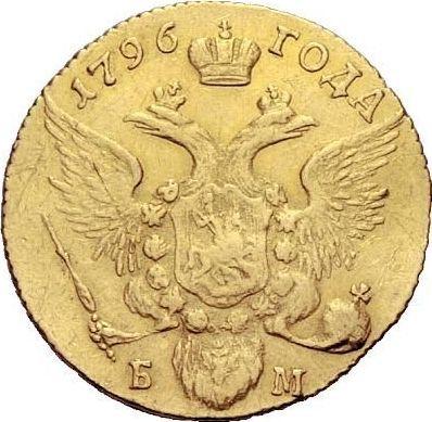 Аверс монеты - Червонец (Дукат) 1796 года БМ - цена золотой монеты - Россия, Павел I