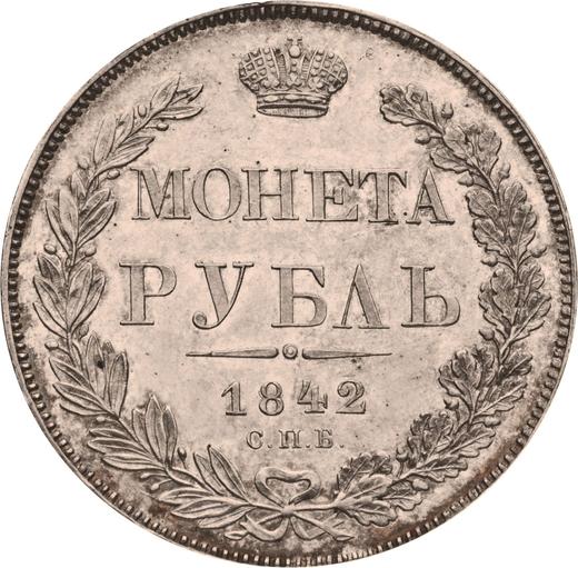 Реверс монеты - 1 рубль 1842 года СПБ НГ "Орел образца 1832 года" Новодел - цена серебряной монеты - Россия, Николай I