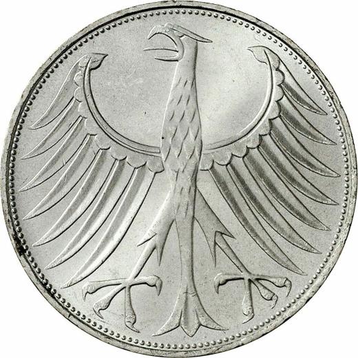 Реверс монеты - 5 марок 1973 года G - цена серебряной монеты - Германия, ФРГ