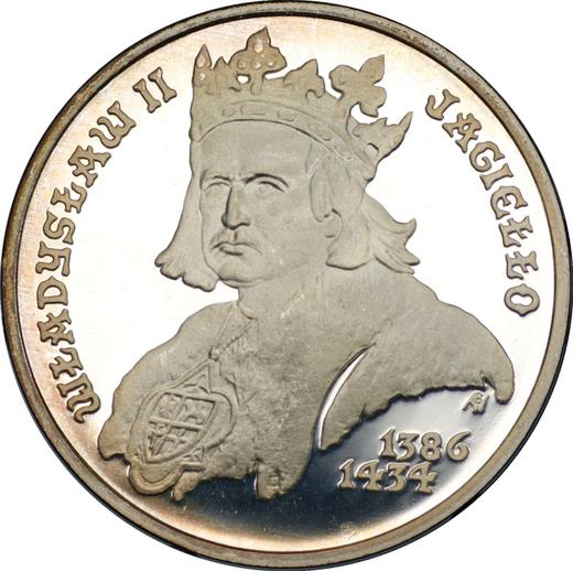 Reverso 5000 eslotis 1989 MW AWB "Vladislao II Jagellón" Plata Retrato busto - valor de la moneda de plata - Polonia, República Popular