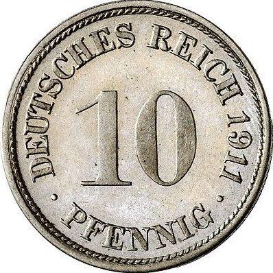 Awers monety - 10 fenigów 1911 F "Typ 1890-1916" - cena  monety - Niemcy, Cesarstwo Niemieckie