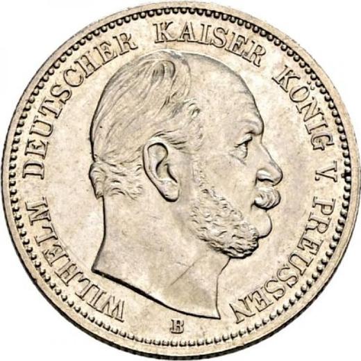 Аверс монеты - 2 марки 1876 года B "Пруссия" - цена серебряной монеты - Германия, Германская Империя