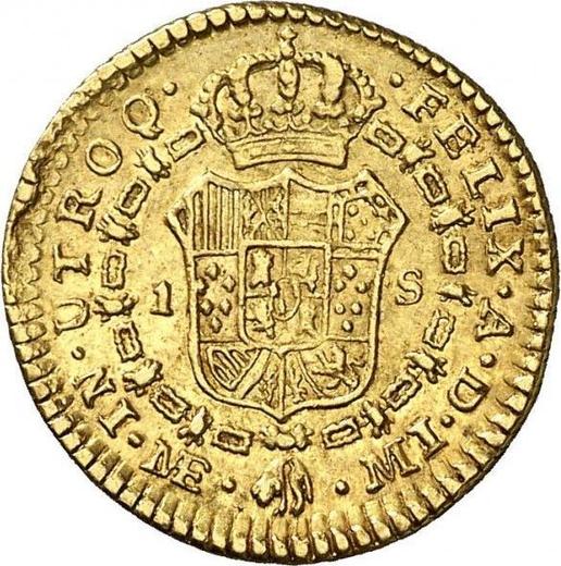 Реверс монеты - 1 эскудо 1780 года MI - цена золотой монеты - Перу, Карл III