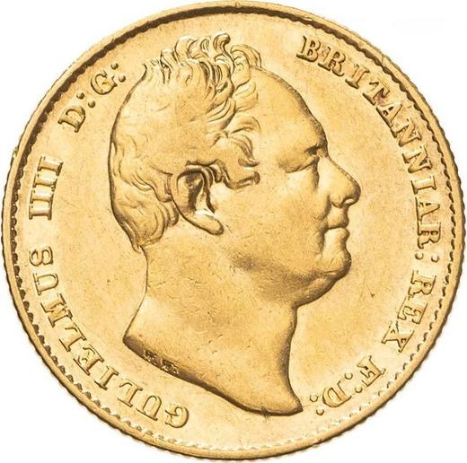 Аверс монеты - Соверен 1833 WW - Великобритания, Вильгельм IV