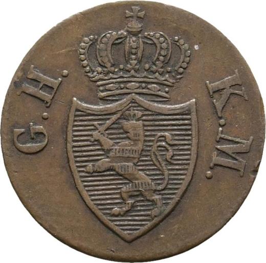 Anverso Heller 1837 - valor de la moneda  - Hesse-Darmstadt, Luis II