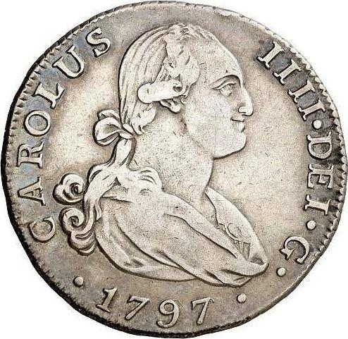Obverse 4 Reales 1797 M MF - Silver Coin Value - Spain, Charles IV
