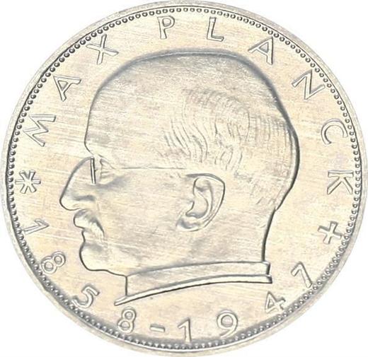 Awers monety - 2 marki 1969 F "Max Planck" - cena  monety - Niemcy, RFN