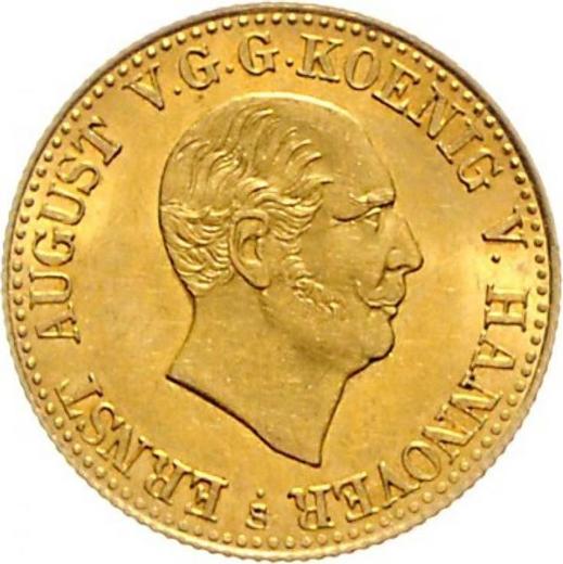 Awers monety - 2 1/2 talara 1843 S - cena złotej monety - Hanower, Ernest August I