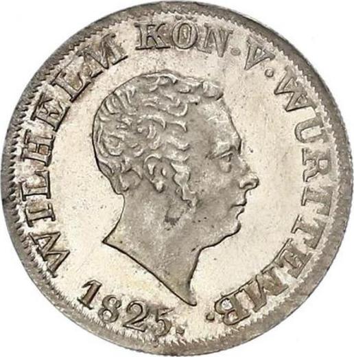 Anverso 6 Kreuzers 1825 "Tipo 1823-1825" - valor de la moneda de plata - Wurtemberg, Guillermo I