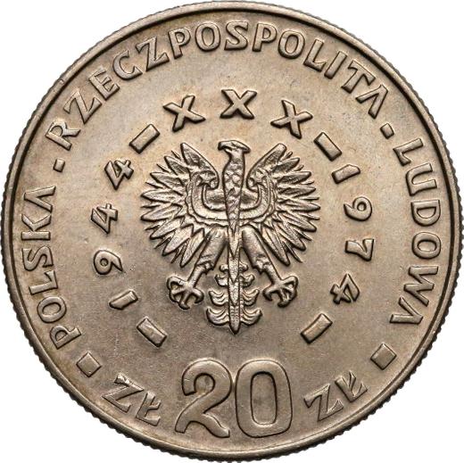 Аверс монеты - Пробные 20 злотых 1974 года MW WK "30 лет Польской Народной Республики" Медно-никель - цена  монеты - Польша, Народная Республика