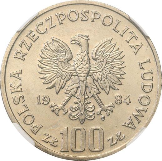 Аверс монеты - 100 злотых 1984 года MW "40 лет Польской Народной Республики" Медно-никель - цена  монеты - Польша, Народная Республика