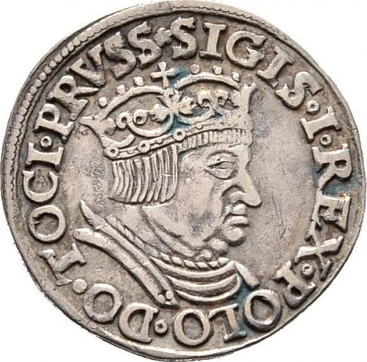 Anverso Trojak (3 groszy) 1536 "Gdańsk" - valor de la moneda de plata - Polonia, Segismundo I el Viejo