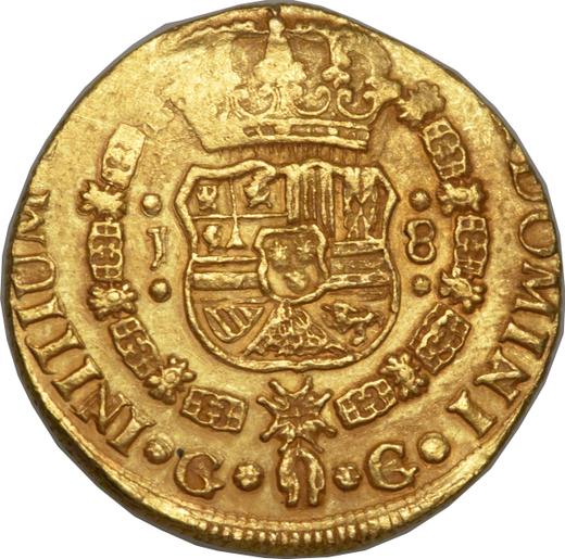 Reverse 8 Escudos 1747 GG J - Gold Coin Value - Guatemala, Ferdinand VI
