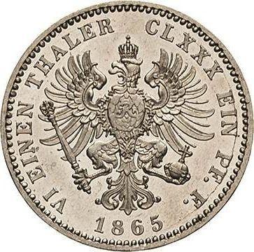 Rewers monety - 1/6 talara 1865 A - cena srebrnej monety - Prusy, Wilhelm I