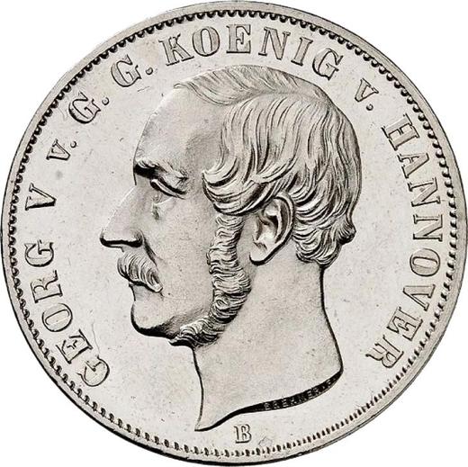 Аверс монеты - Талер 1853 года B "Посещение монетного двора" - цена серебряной монеты - Ганновер, Георг V