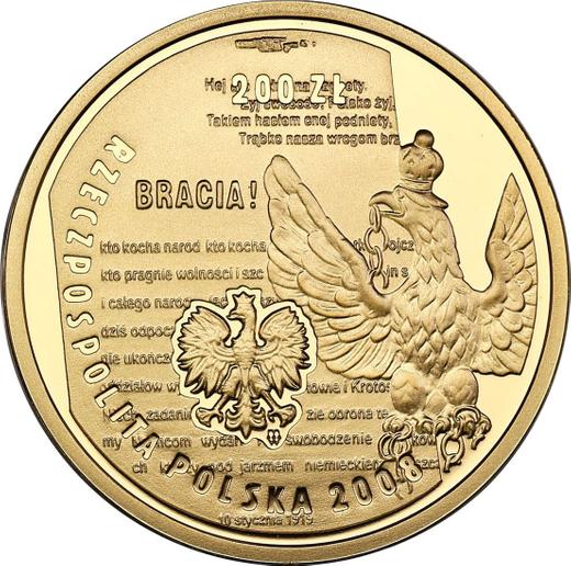 Аверс монеты - 200 злотых 2008 года MW UW "90 лет Великопольскому восстанию" - цена золотой монеты - Польша, III Республика после деноминации