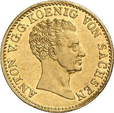 Anverso Ducado 1827 S - valor de la moneda de oro - Sajonia, Antón