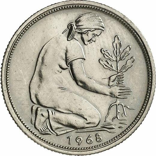 Reverso 50 Pfennige 1968 D - valor de la moneda  - Alemania, RFA