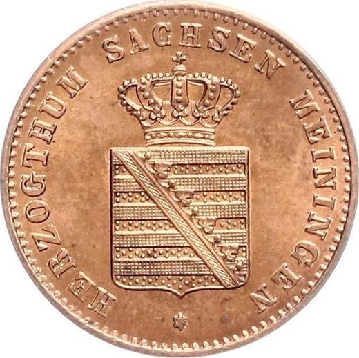 Аверс монеты - 1 пфенниг 1865 года - цена  монеты - Саксен-Мейнинген, Бернгард II