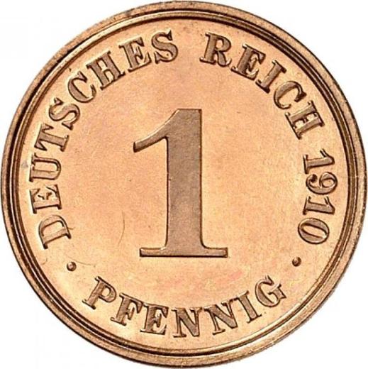 Реверс монеты - 1 пфенниг 1910 года J "Тип 1890-1916" - цена  монеты - Германия, Германская Империя
