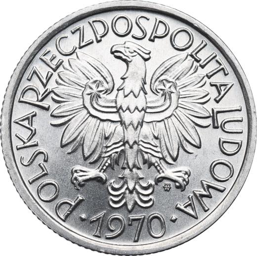 Аверс монеты - 2 злотых 1970 года MW "Колосья и фрукты" - цена  монеты - Польша, Народная Республика