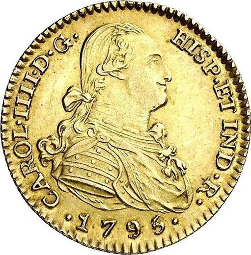 Awers monety - 2 escudo 1795 S CN - cena złotej monety - Hiszpania, Karol IV