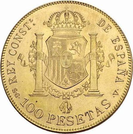 Reverse 100 Pesetas 1897 SGV Restrike - Spain, Alfonso XIII