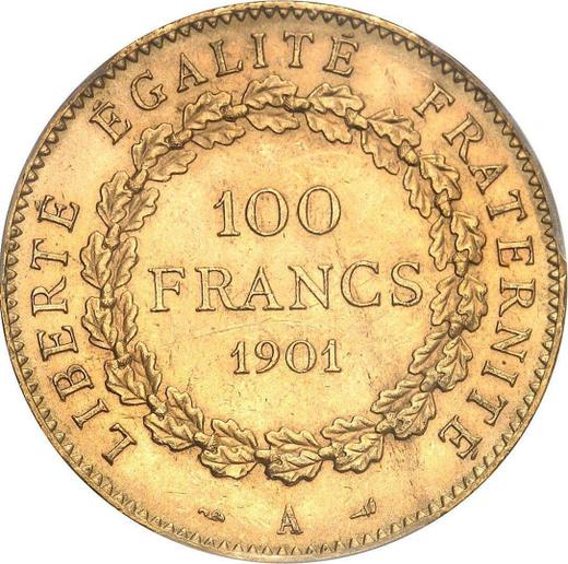 Rewers monety - 100 franków 1901 A "Typ 1878-1914" Paryż - cena złotej monety - Francja, III Republika