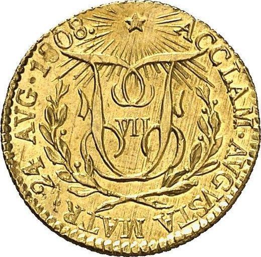 Аверс монеты - 1/2 эскудо 1808 года - цена золотой монеты - Испания, Фердинанд VII