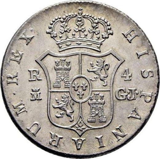 Реверс монеты - 4 реала 1815 года M GJ - цена серебряной монеты - Испания, Фердинанд VII