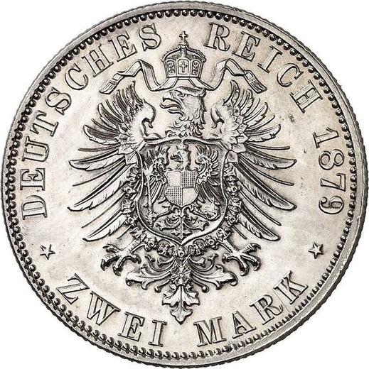 Reverso 2 marcos 1879 A "Prusia" - valor de la moneda de plata - Alemania, Imperio alemán