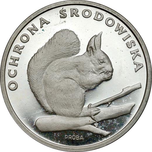 Reverso Pruebas 500 eslotis 1985 MW SW "Ardilla" Plata - valor de la moneda de plata - Polonia, República Popular