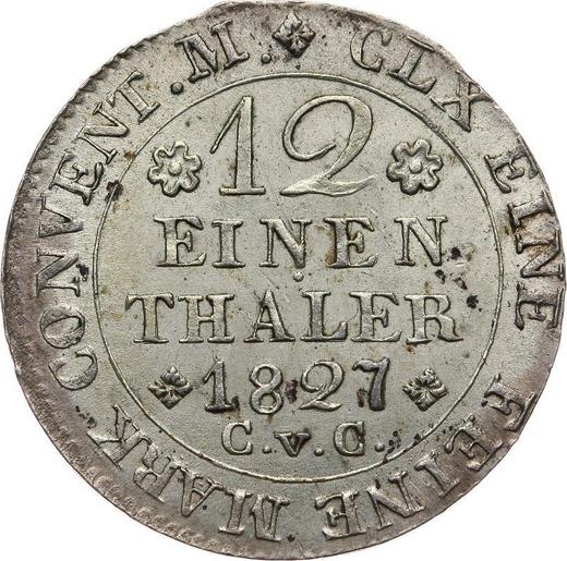 Reverso 1/12 tálero 1827 CvC - valor de la moneda de plata - Brunswick-Wolfenbüttel, Carlos II