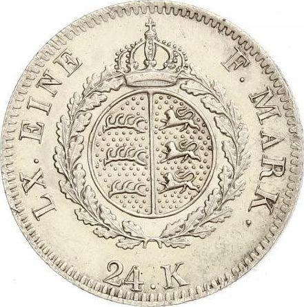 Реверс монеты - 24 крейцера 1825 года - цена серебряной монеты - Вюртемберг, Вильгельм I
