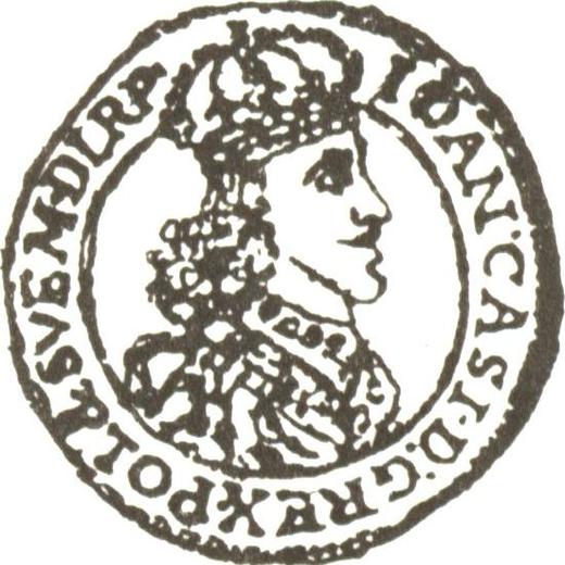 Awers monety - Dukat 1653 AT "Popiersie w koronie" - cena złotej monety - Polska, Jan II Kazimierz