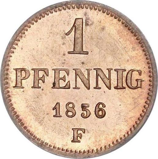 Rewers monety - 1 fenig 1856 F - cena  monety - Saksonia-Albertyna, Jan