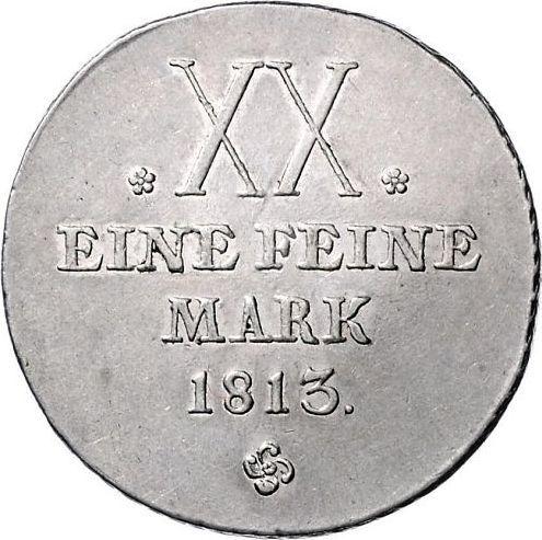 Rewers monety - Półtalar 1813 LS - cena srebrnej monety - Saksonia-Weimar-Eisenach, Karol August