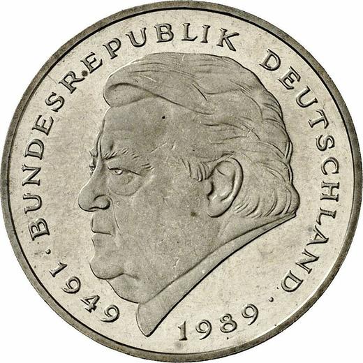Anverso 2 marcos 1995 G "Franz Josef Strauß" - valor de la moneda  - Alemania, RFA