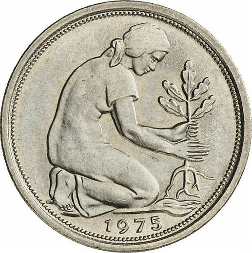 Reverso 50 Pfennige 1975 D - valor de la moneda  - Alemania, RFA