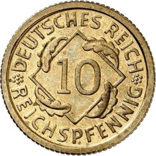 Аверс монеты - 10 рейхспфеннигов 1931 года D - цена  монеты - Германия, Bеймарская республика