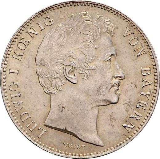Аверс монеты - 1/2 гульдена 1839 года - цена серебряной монеты - Бавария, Людвиг I