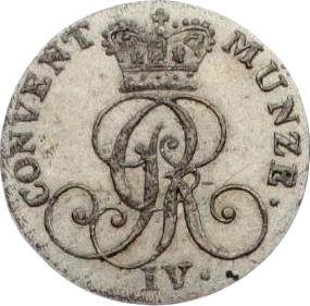 Аверс монеты - 4 пфеннига 1822 года B - цена серебряной монеты - Ганновер, Георг IV